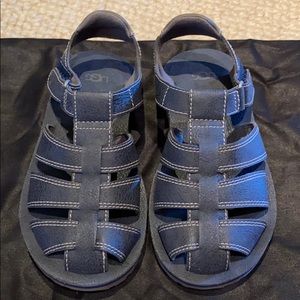 Little boys navy UGG sandals